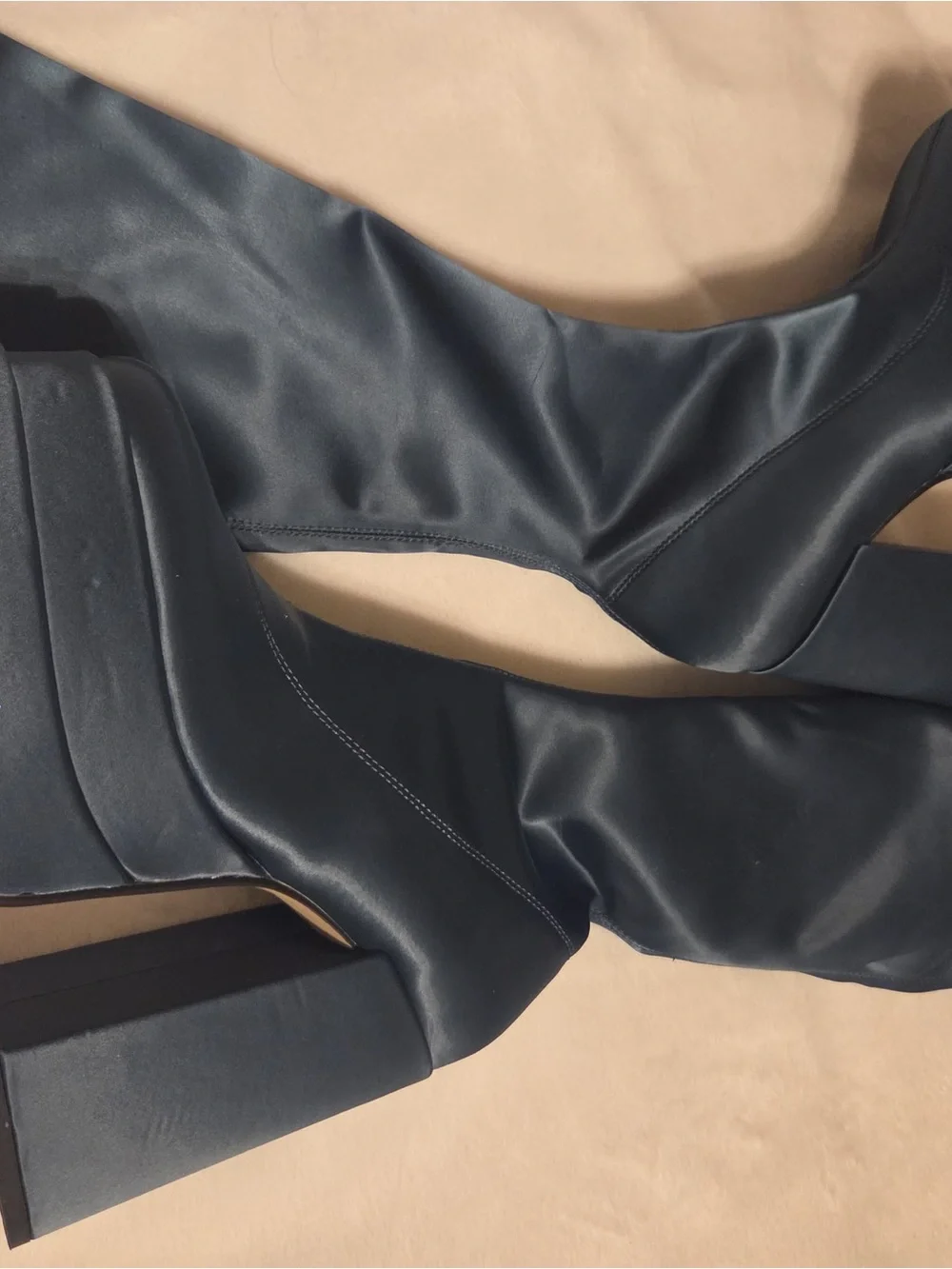 Over-the-Knee Black Platform Block Heel Boots